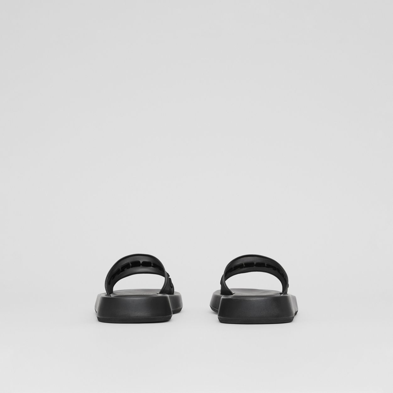 Embroidered Logo Mesh and Leather Slides - 5