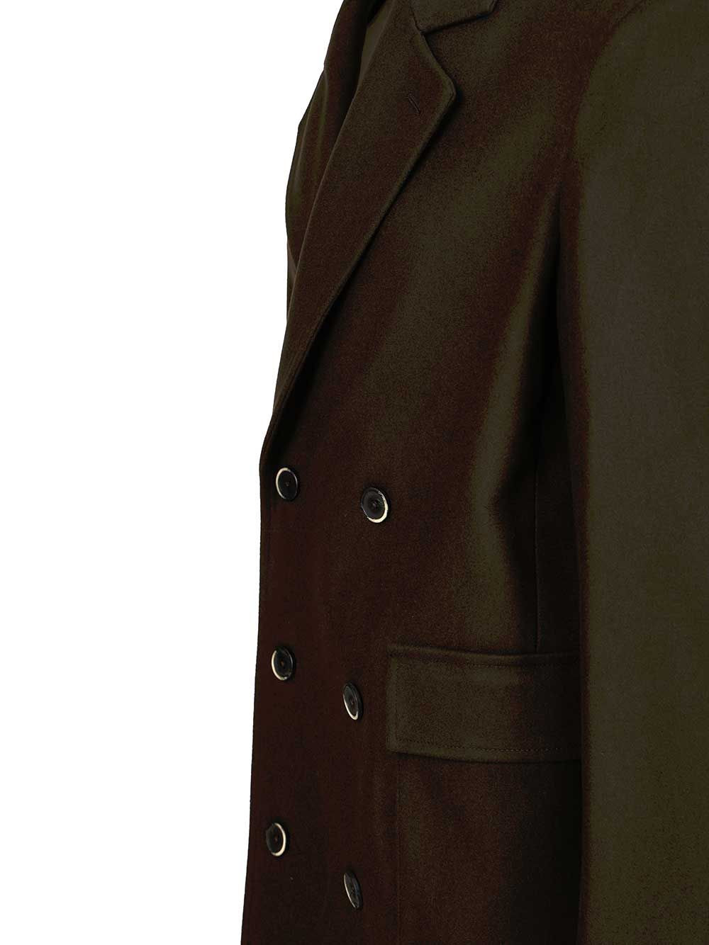 Cappotto Doppio Petto Gazabin Caramal 75 Lana 25 Poliamidica Coats Green - 3