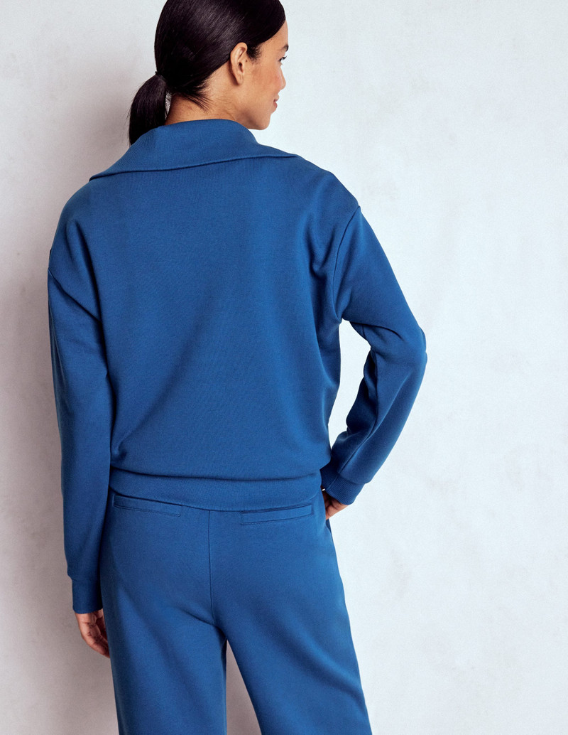 Panelled Half-zip Sweatshirt-Tourmaline Blue 5