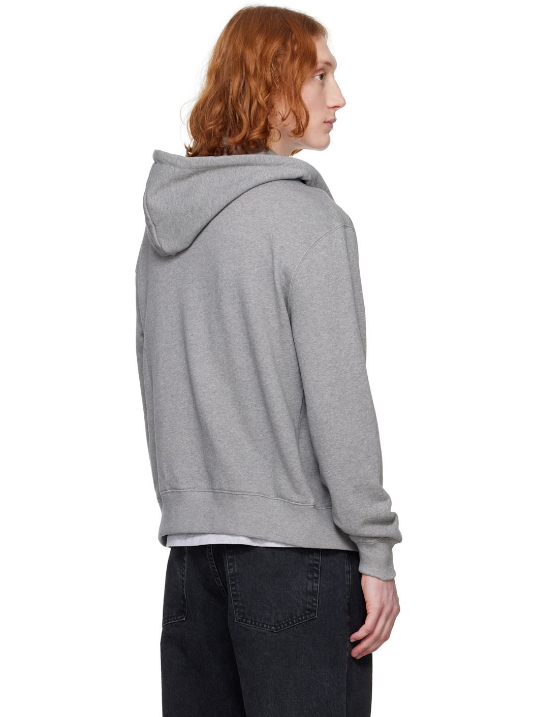 Gray Bold Fox Head Comfort Zipped Hoodie - 3