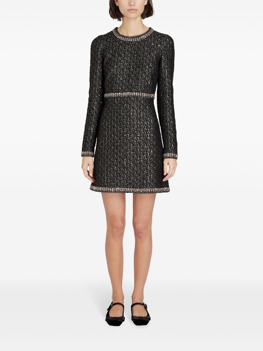 sequinned bouclé mini dress - 2