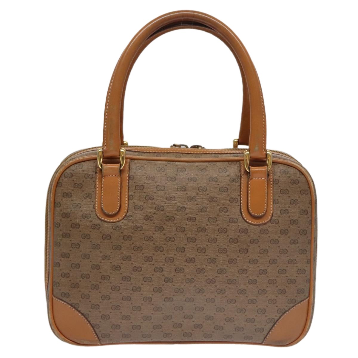 GUCCI Micro GG Supreme Hand Bag Pvc Leather Beige Gold - 3