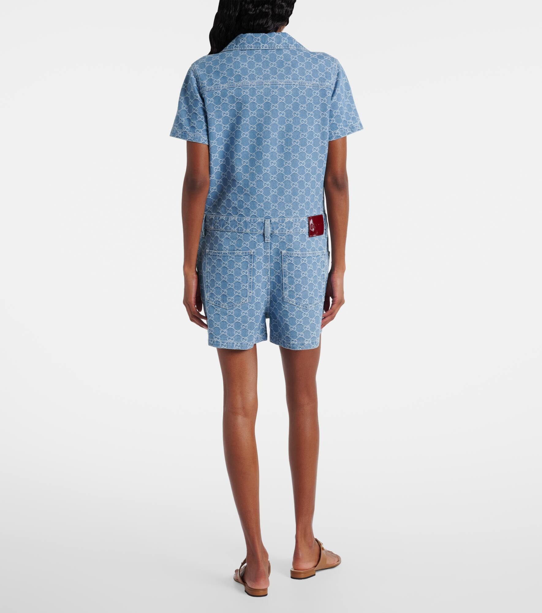 GG denim jacquard romper - 3