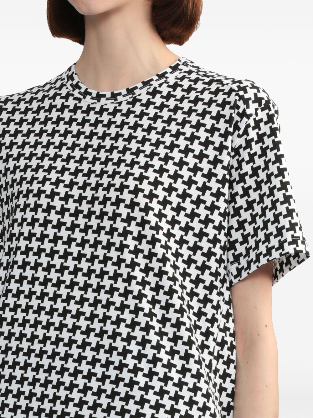 asymmetric houndstooth T-shirt - 5