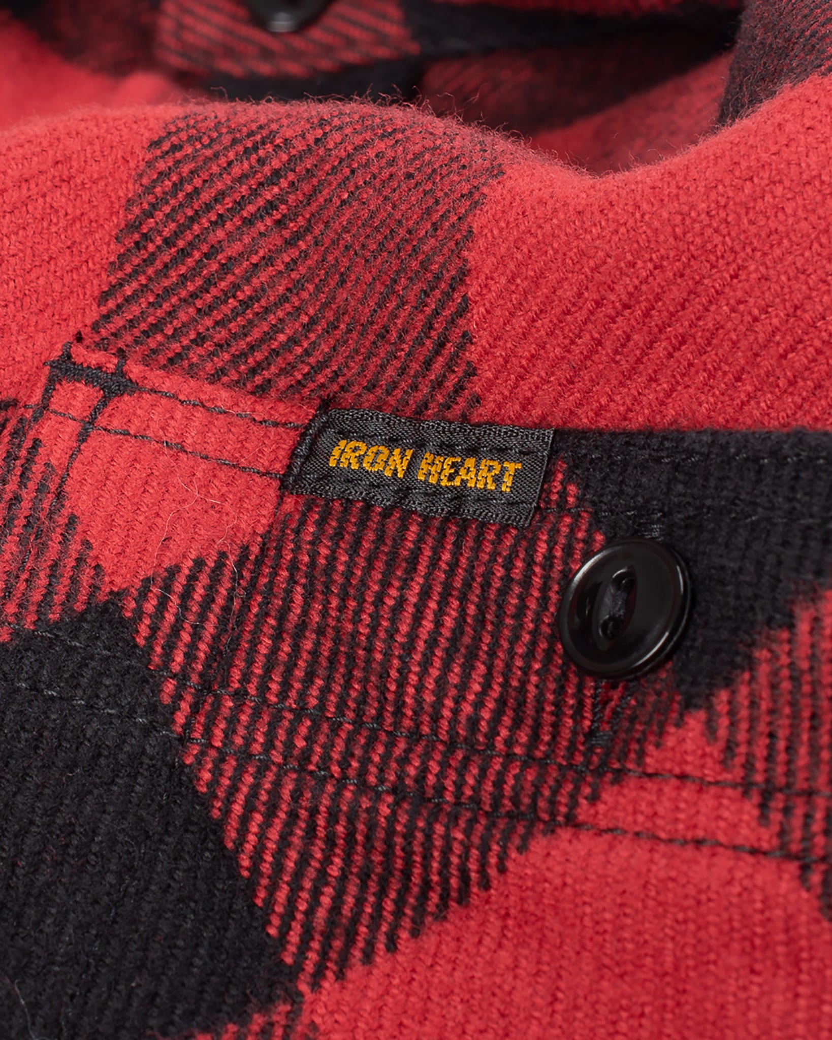 IHSH-244-RED Ultra Heavy Flannel Buffalo Check Work Shirt - Red/Black - 11