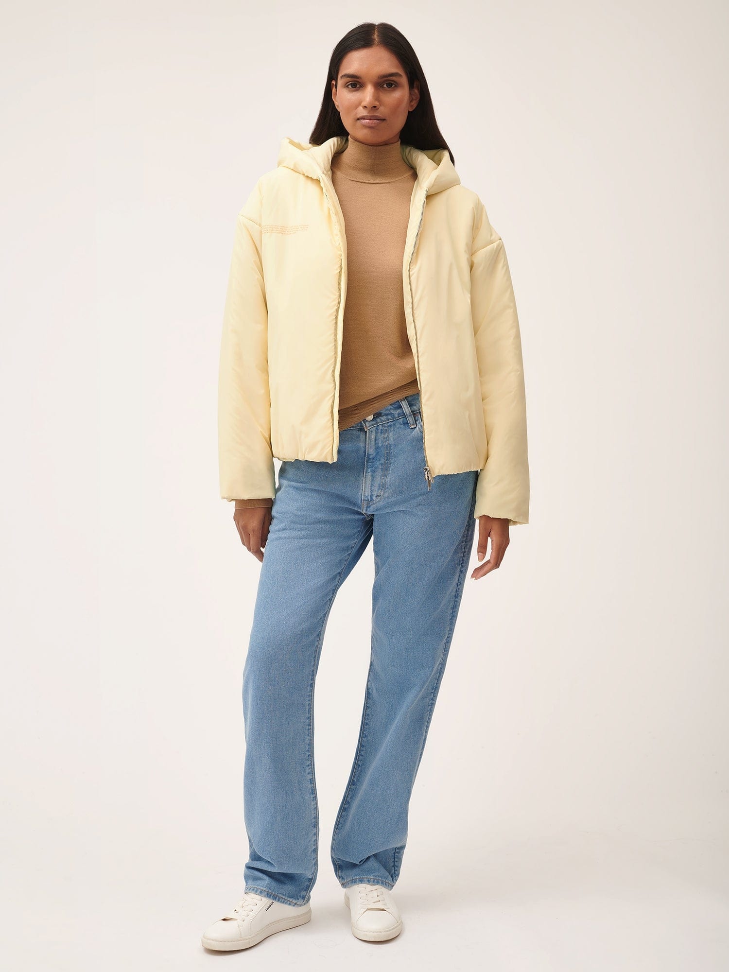 Womens Flower-Warmth Padded Bomber Jacket - Rind Yellow - 3