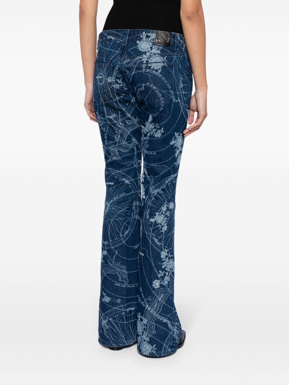 graphic-print flared jeans - 4