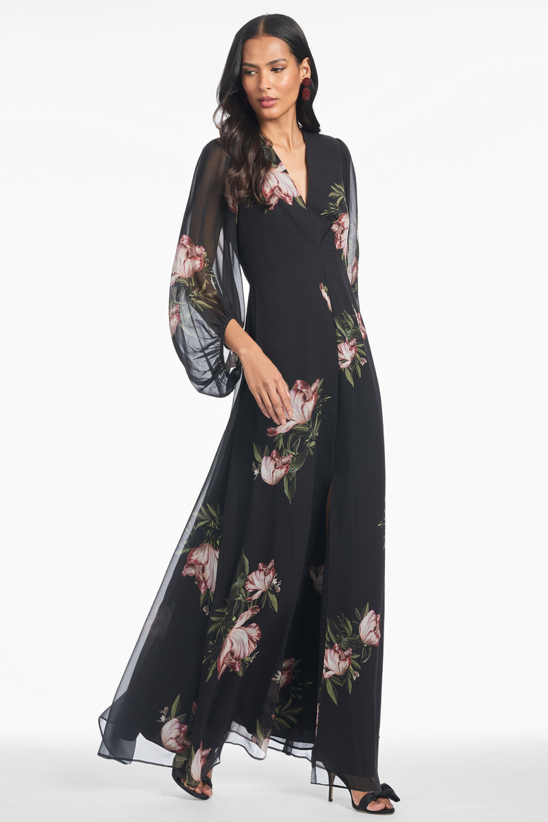 SACHIN & BABI Jenny Gown - Noir Blossom outlook