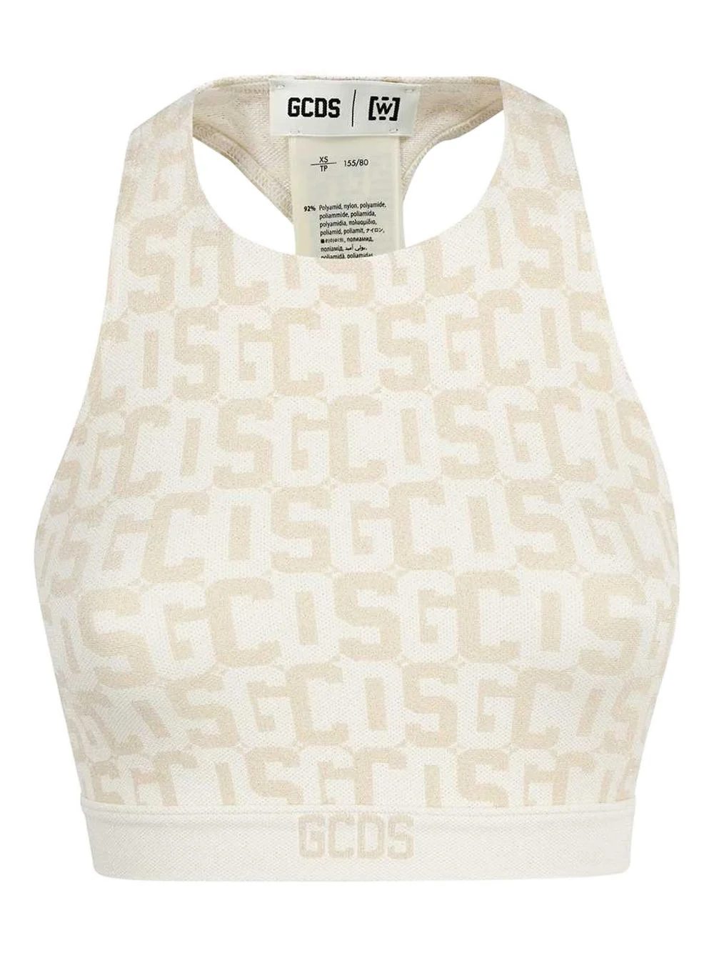 logo-jacquard racer-back top - 1