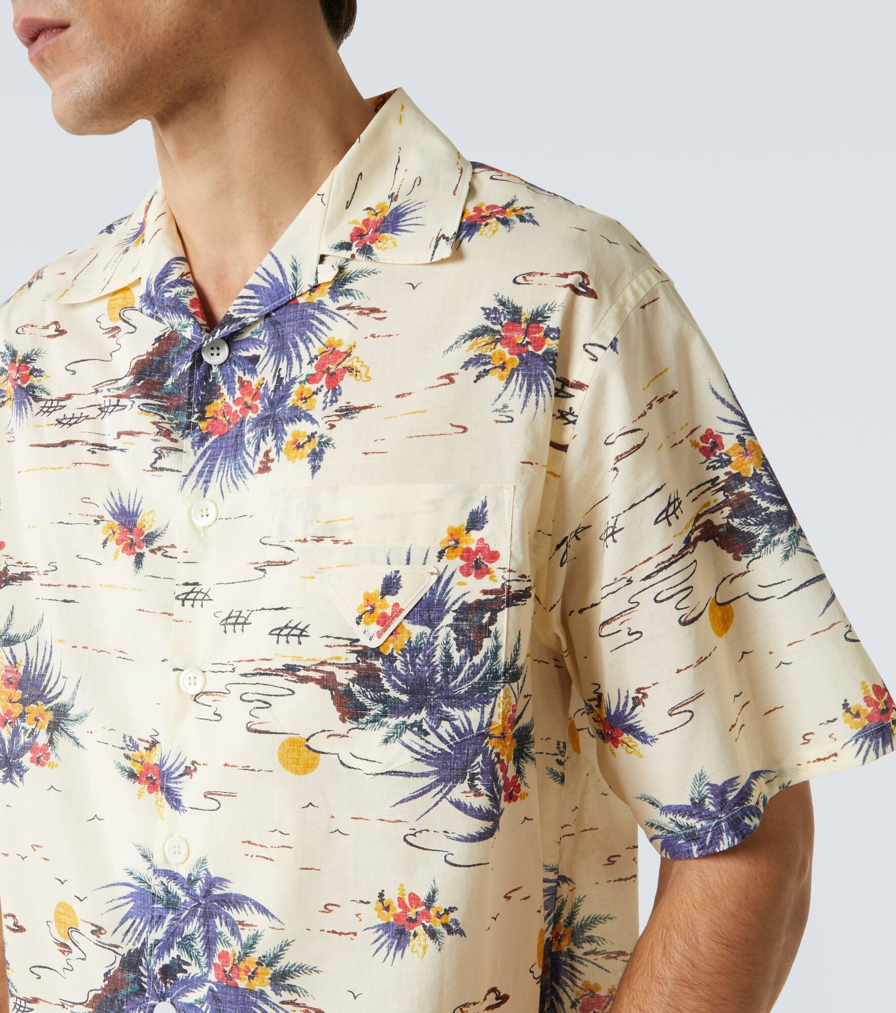 Floral cotton bowling shirt - 5