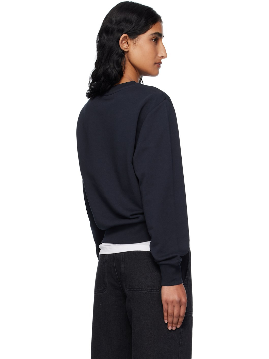 Navy Boxy 'Rue Madame' Sweatshirt - 3
