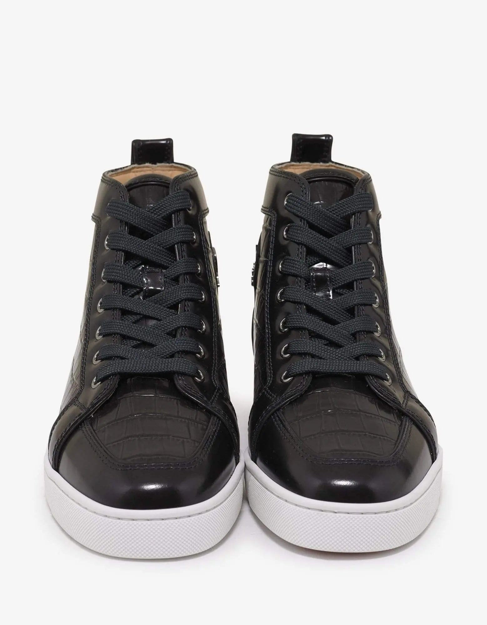 Christian Louboutin Rantus Flat Croc Embossed High Top Trainers - 5
