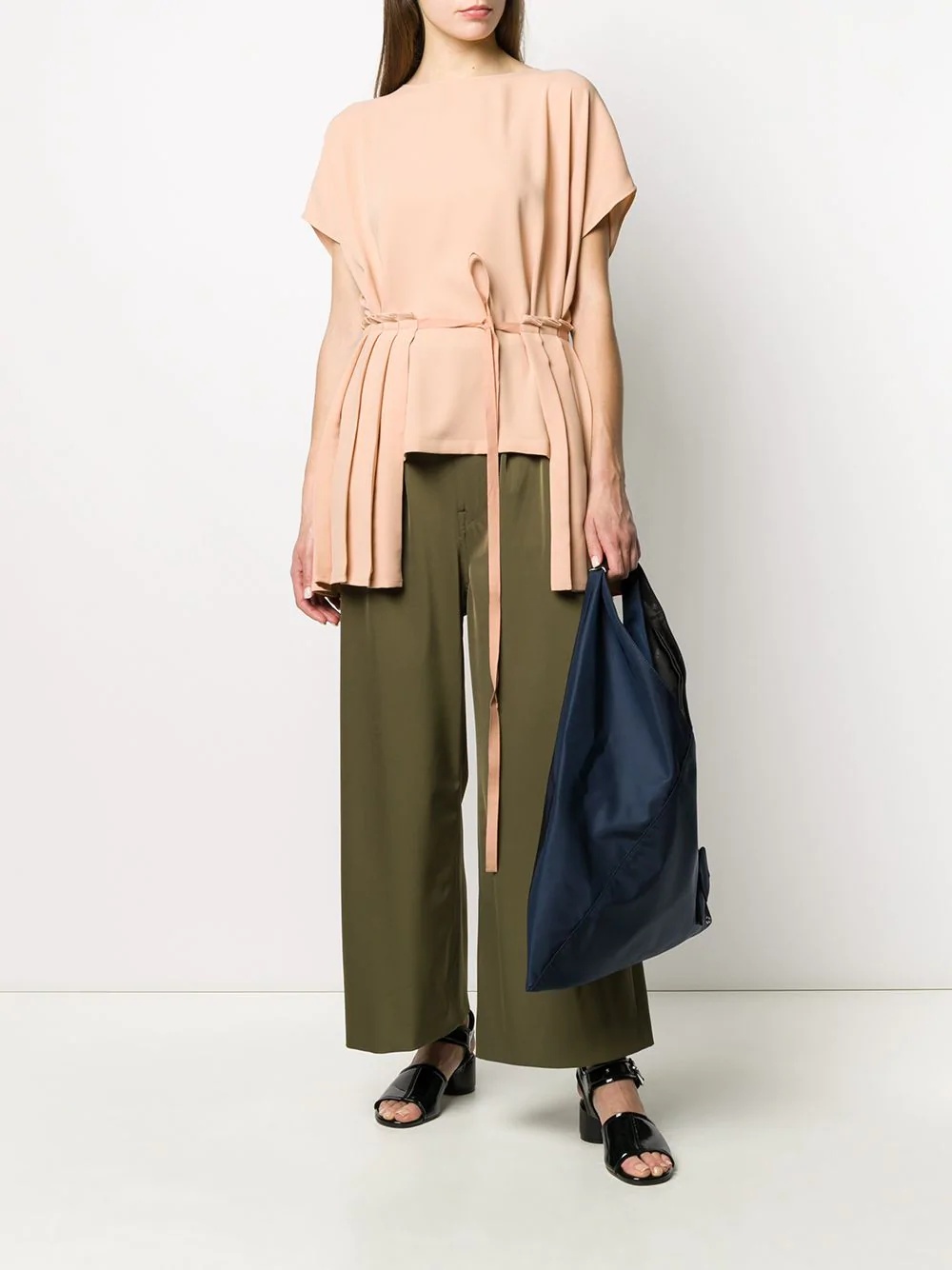 pleated panel T-shirt - 2