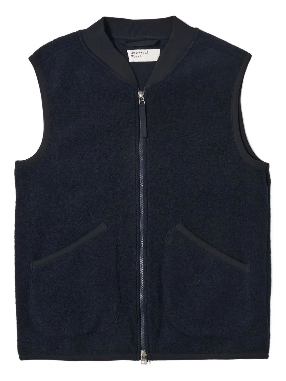 zip-front fleece vest - 1