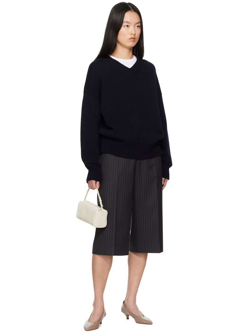 &DAUGHTER Navy Balla Slouch V-Neck Sweater outlook