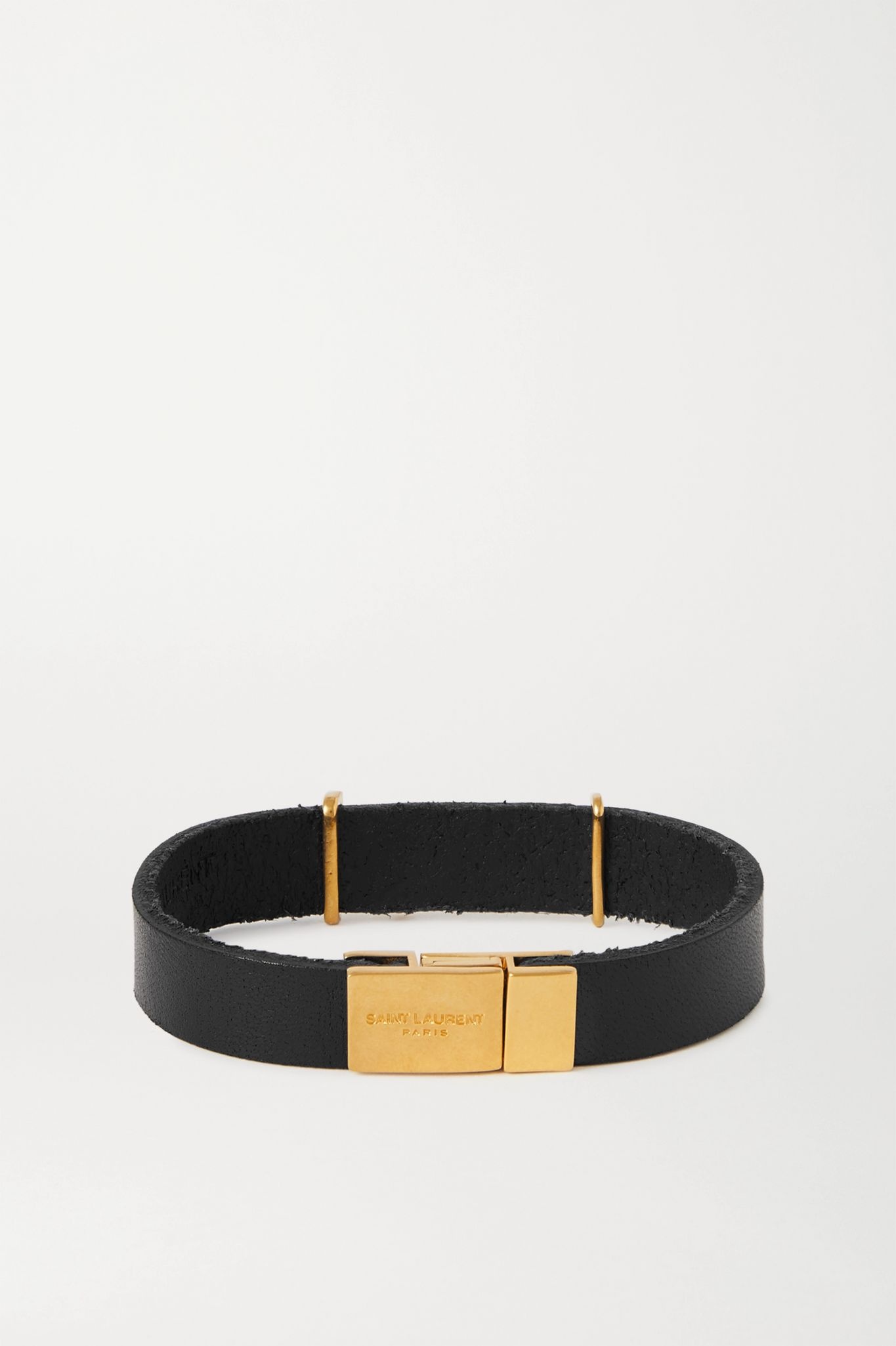 Leather and gold-tone bracelet  - 3