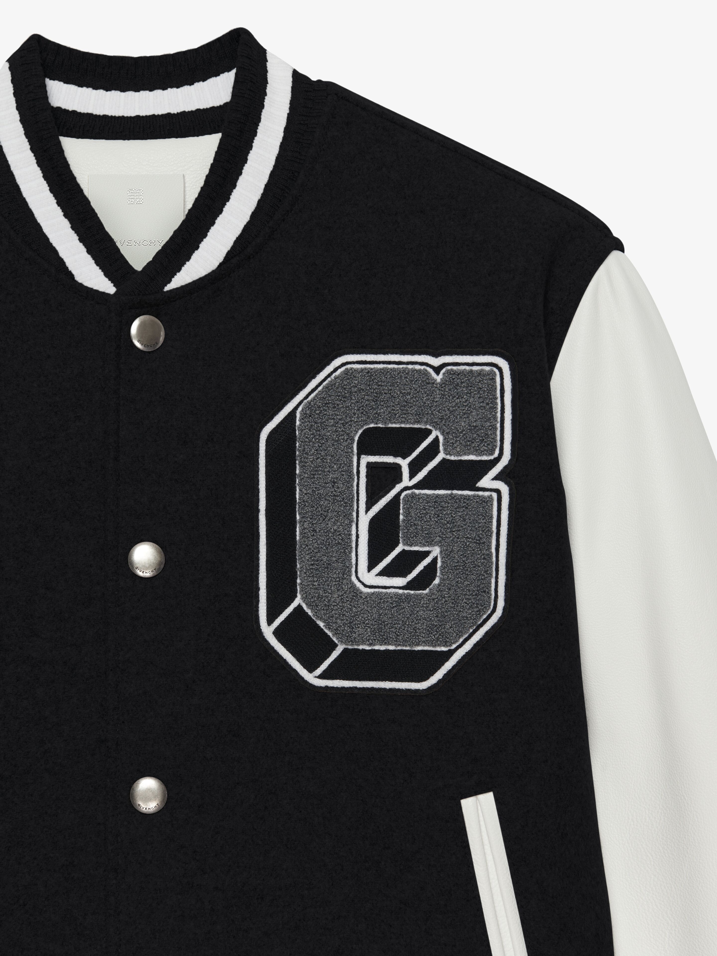 VARSITY JACKET IN EMBROIDERED WOOL AND LEATHER - 5
