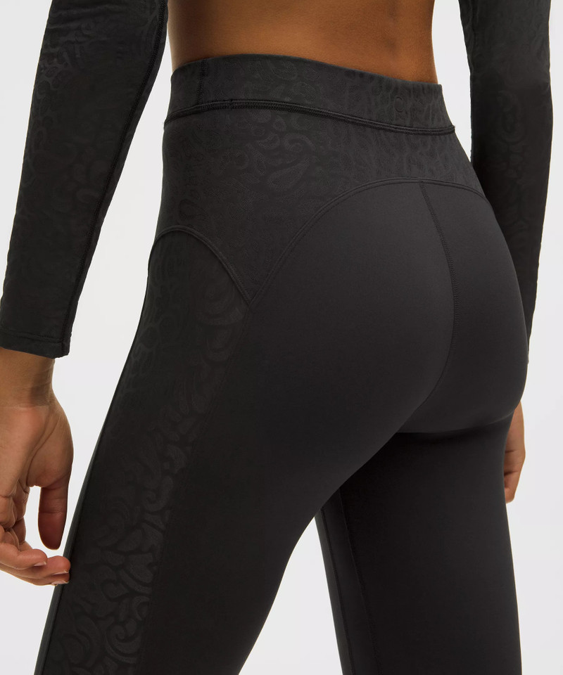 Paisley Sheer Lace Jacquard Panelled High-Rise Tight 25" 6