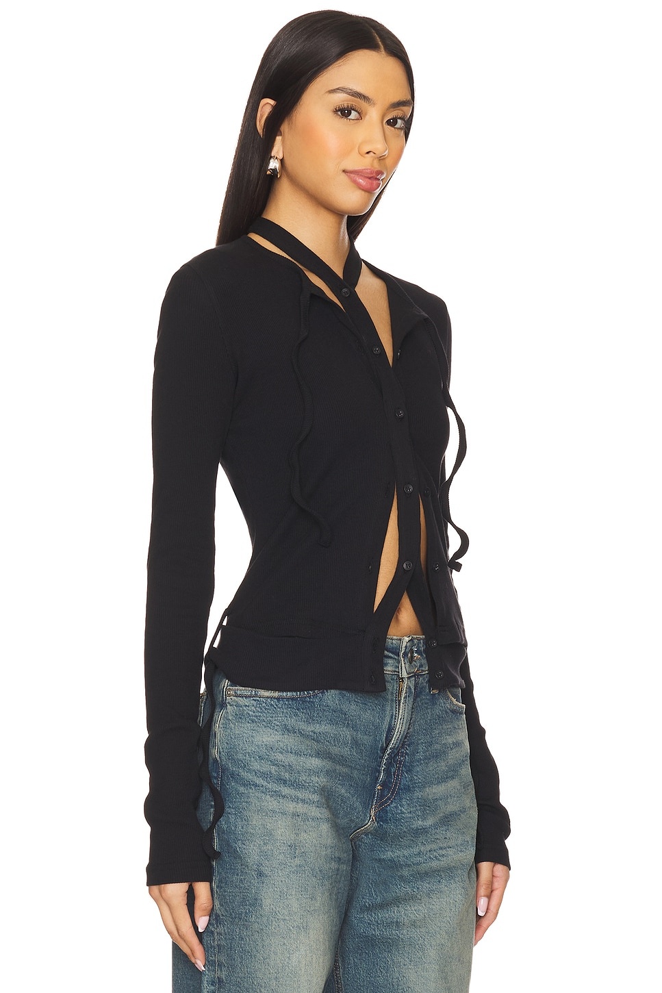 Double Closure Rib Cardigan - 3