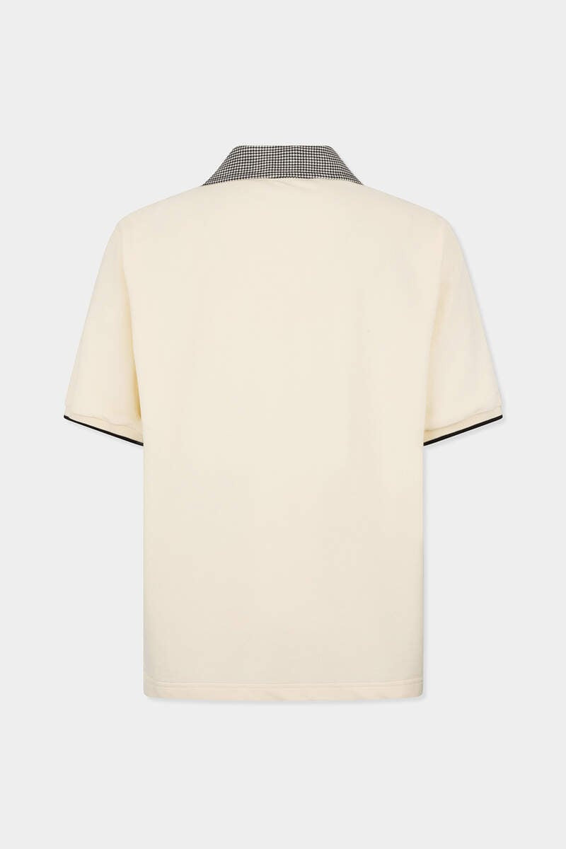 DSQUARED2 VIRGIN WOOL LINEN PIED DE POULE POLO outlook