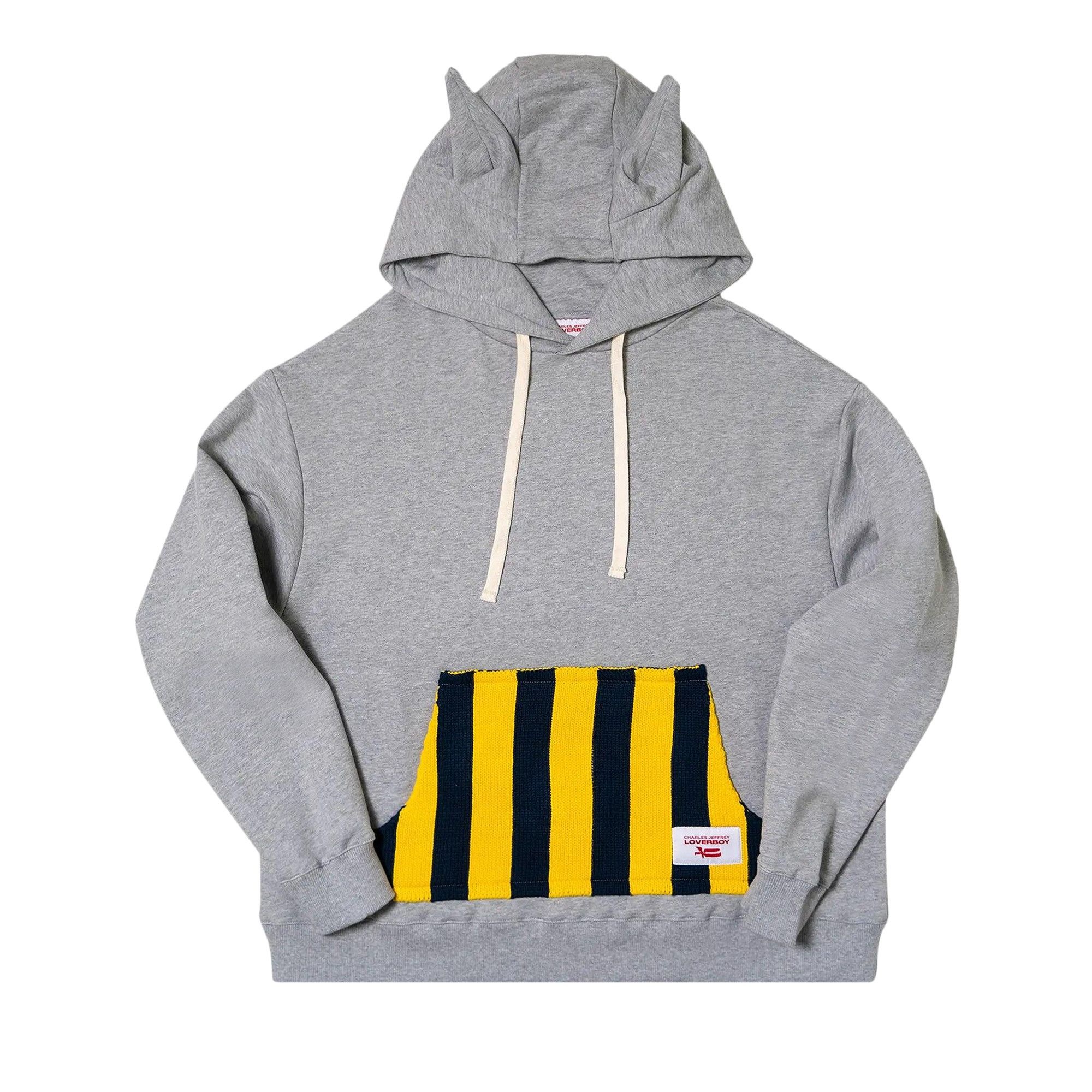 Charles Jeffrey Loverboy Patch Rabbit Ears Hoodie 'Grey' - 1