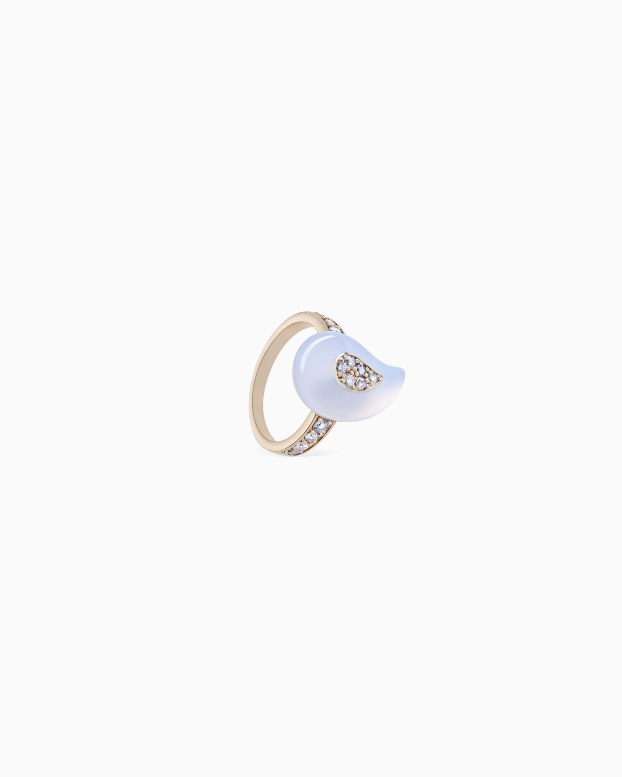 JOSEPHINE RING IN 18K GOLD, CHALCEDONY AND DIAMONDS - 1