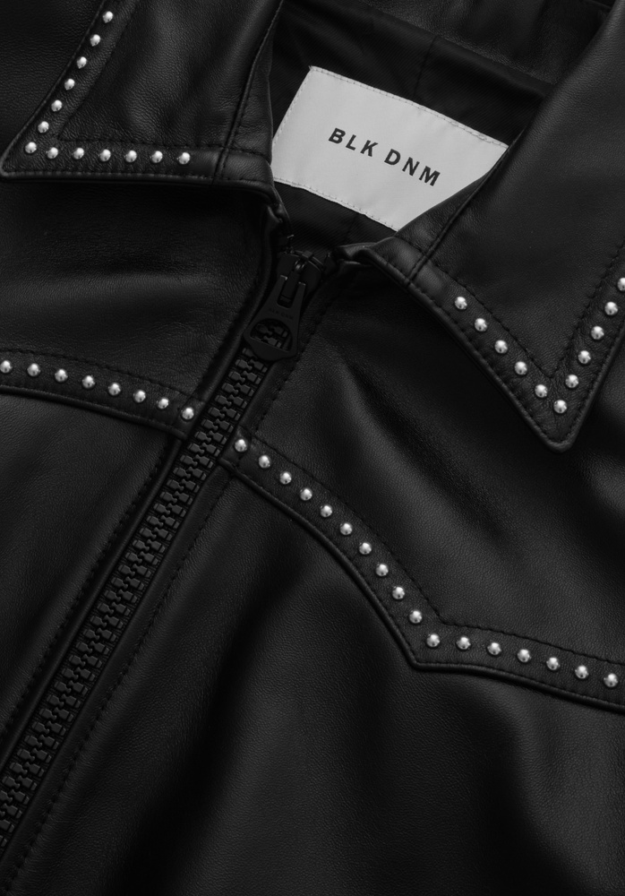 LEATHER JACKET 77 BLACK STUDDED - 3