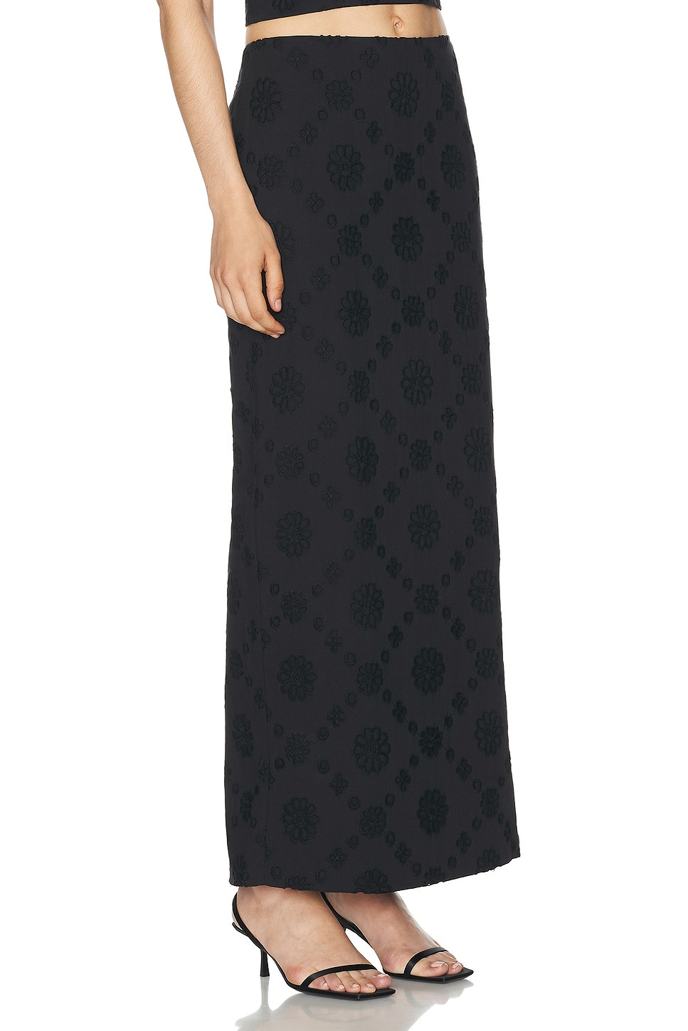 Eyelet Column Midi Skirt - 2