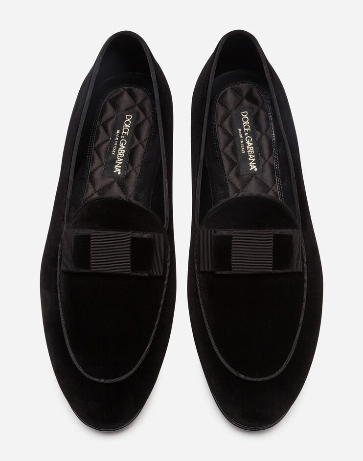 Velvet loafers with bow tie - 4