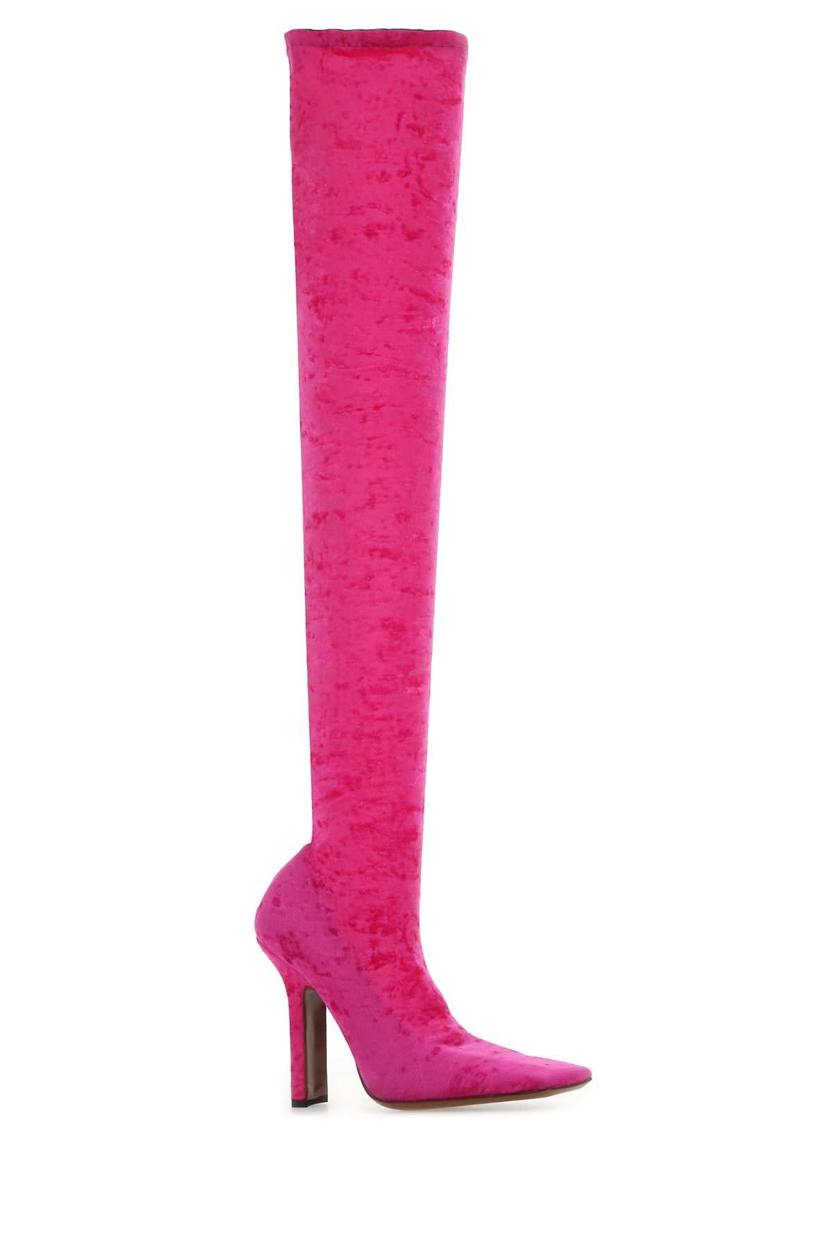 Vetements Women Fuchsia Chenille Boots - 2