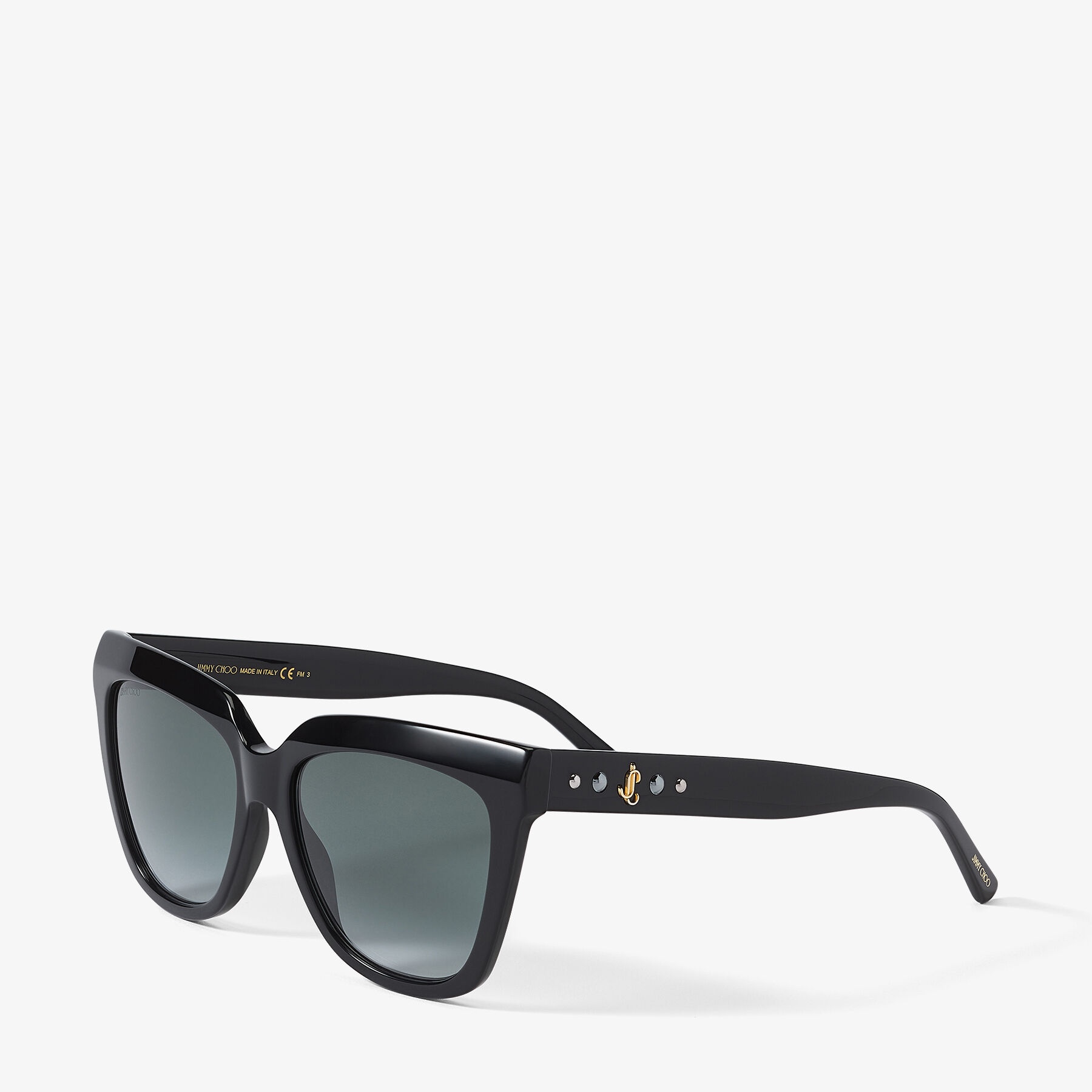 Julieka
Black Square-Frame Sunglasses with JC Emblem and Studs - 3
