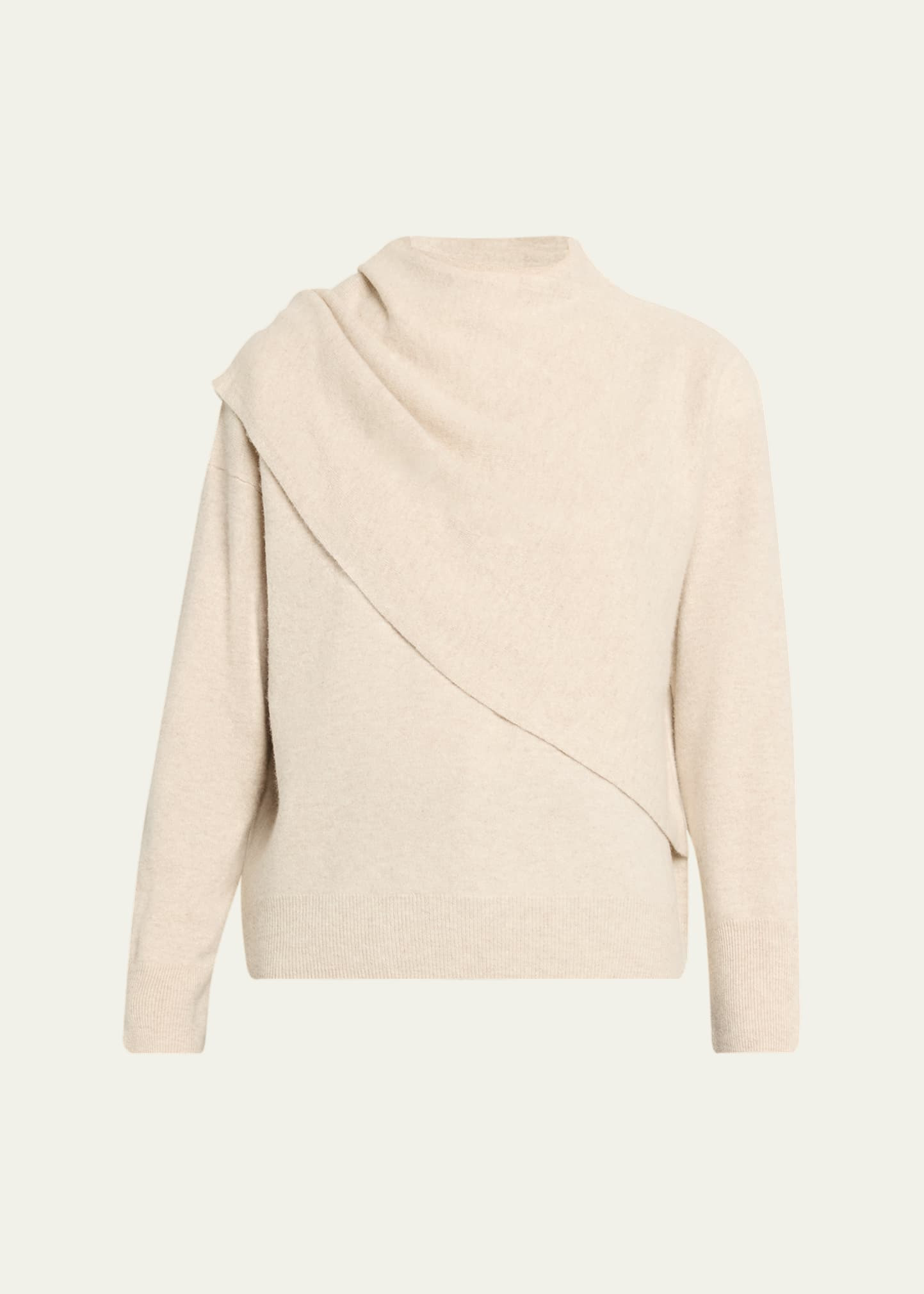 Cashmere-Blend Draped Sweater - 1