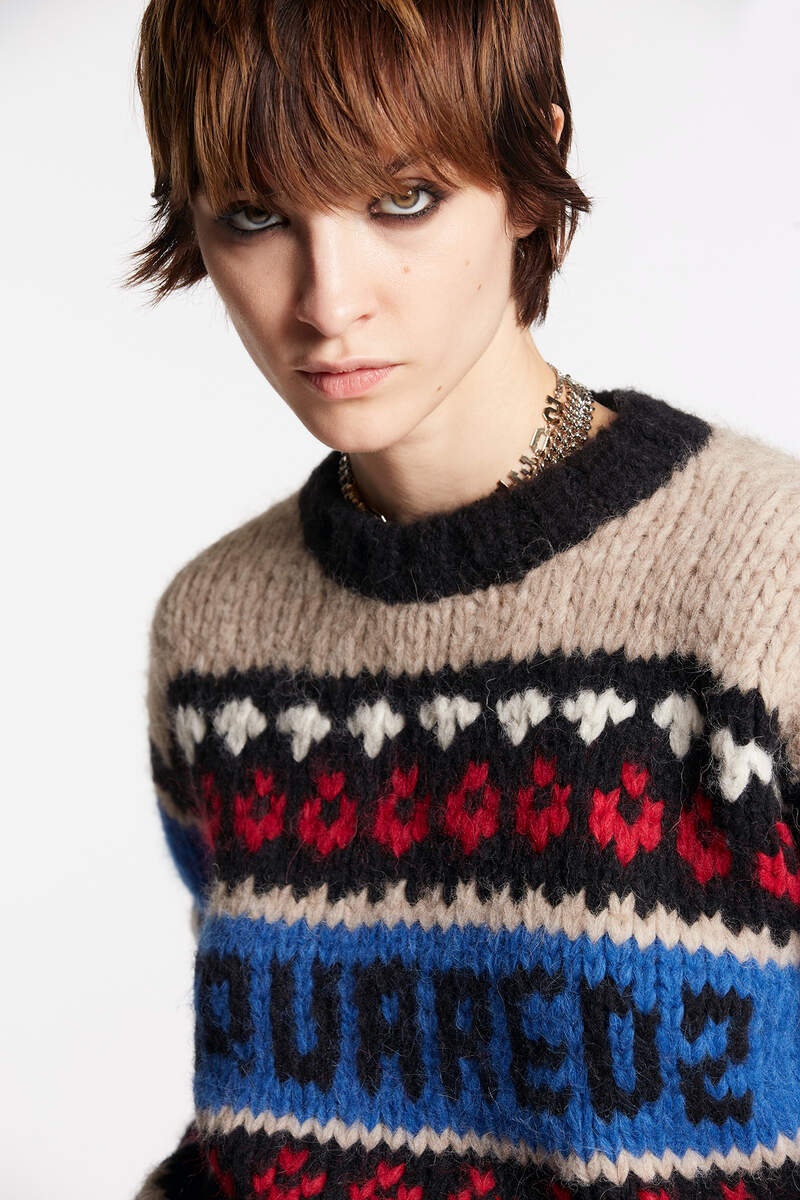 DSQUARED2 WOOL JACQUARD KNIT - 4