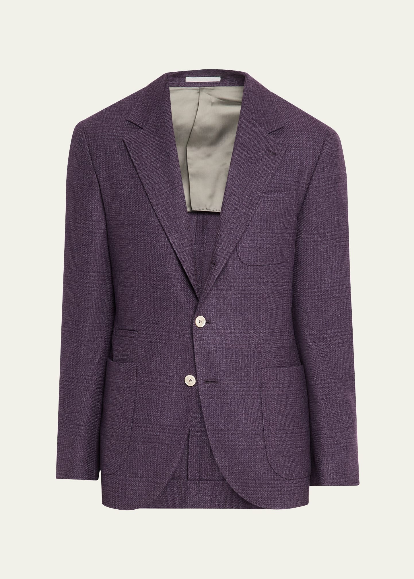 Men's Tonal Prince of Wales Patch-Pocket Sport Coat - 1