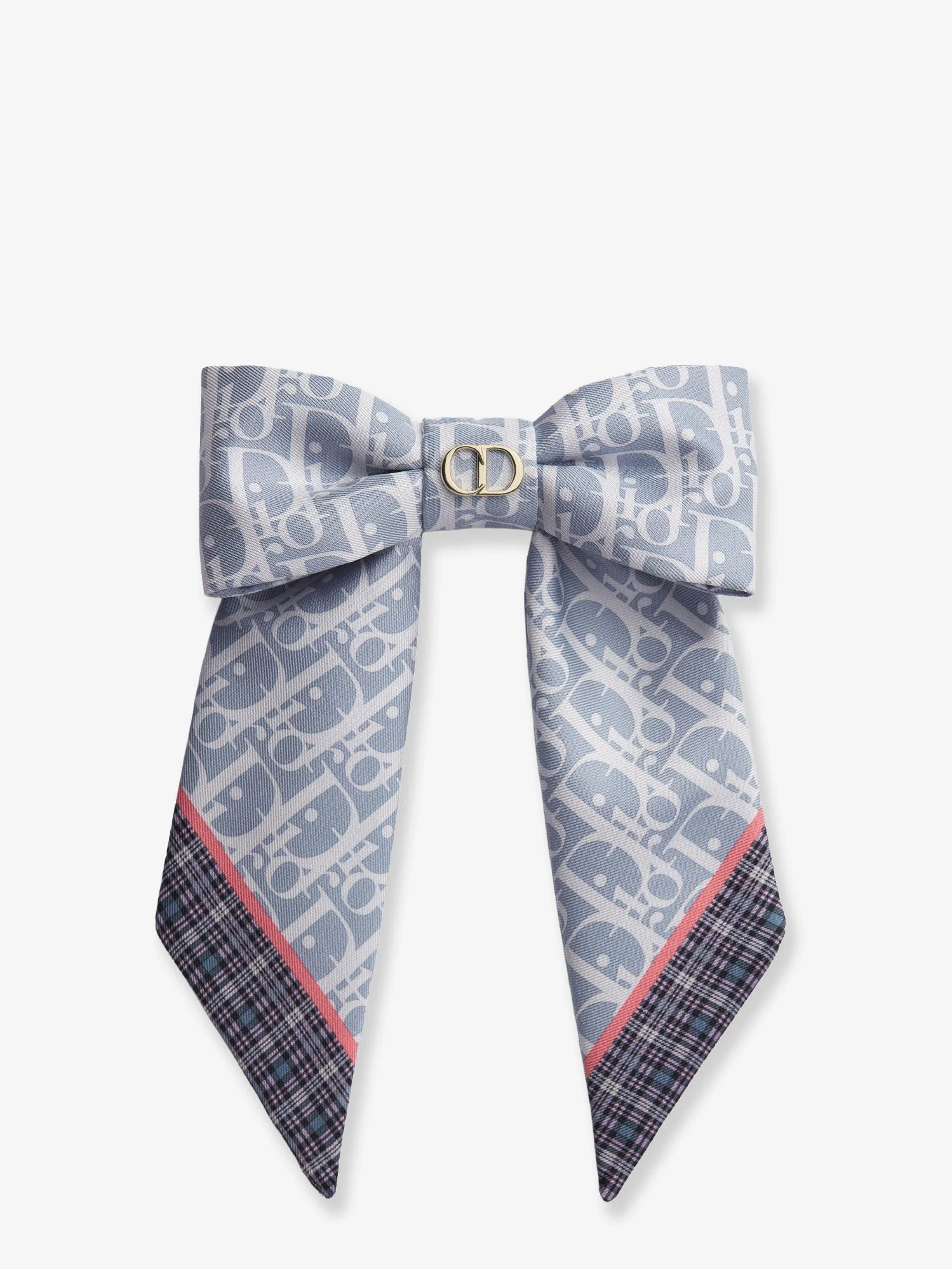 Dior Women Dior Twist Infini Tartan Print Silk Hair Clip - 1