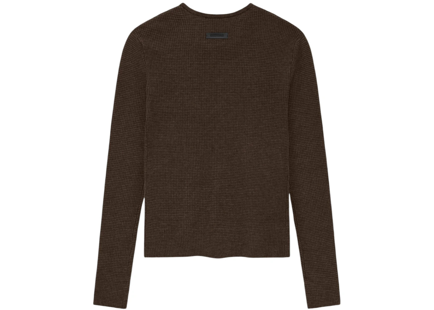 Fear of God Essentials Women's Waffle Fitted Long Sleeve Sweater Brown - 2