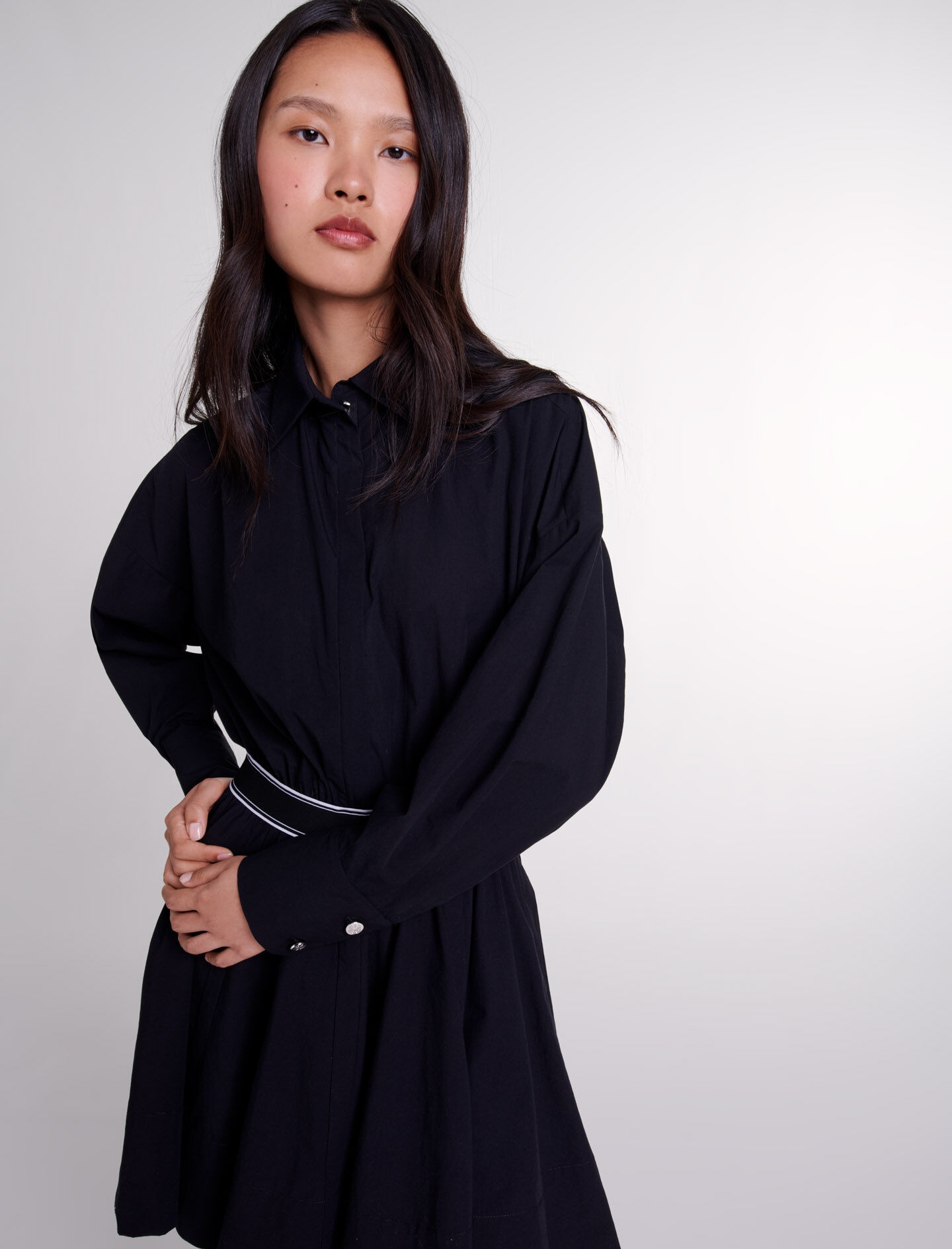 Short elasticated shirt dress - 7