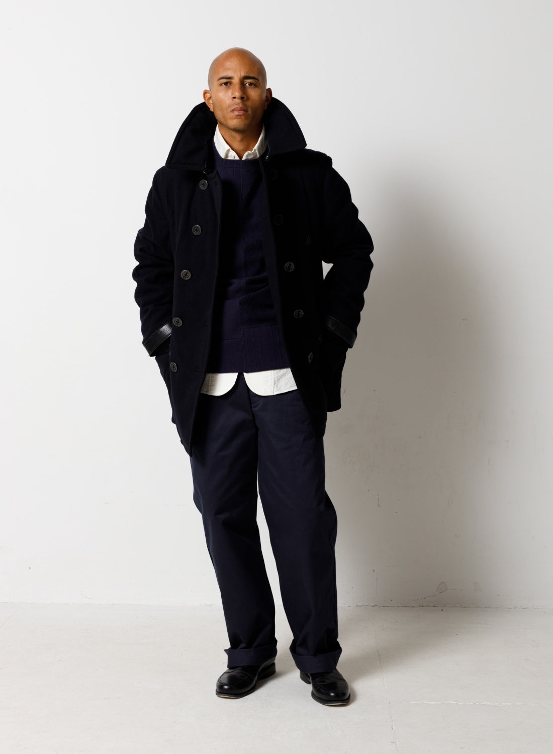 40's U.S. Navy Pea Coat in Black - 2