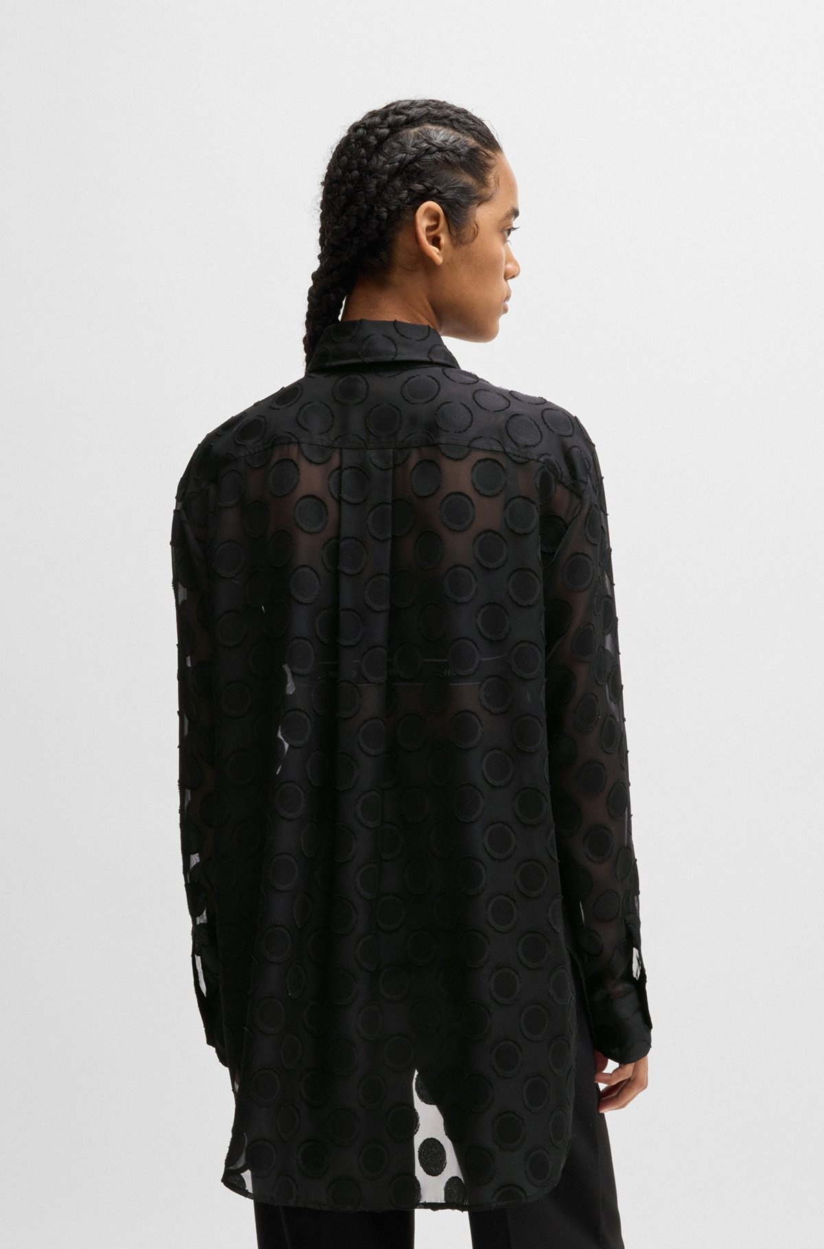OVERSIZE-FIT BLOUSE WITH POLKA-DOT PATTERN - 5