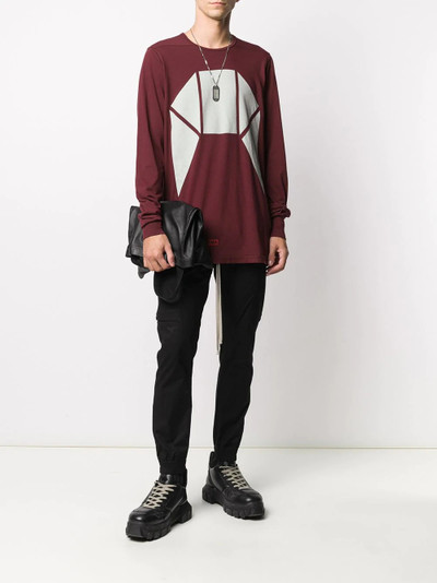 Rick Owens DRKSHDW geometric print crew neck sweatshirt outlook