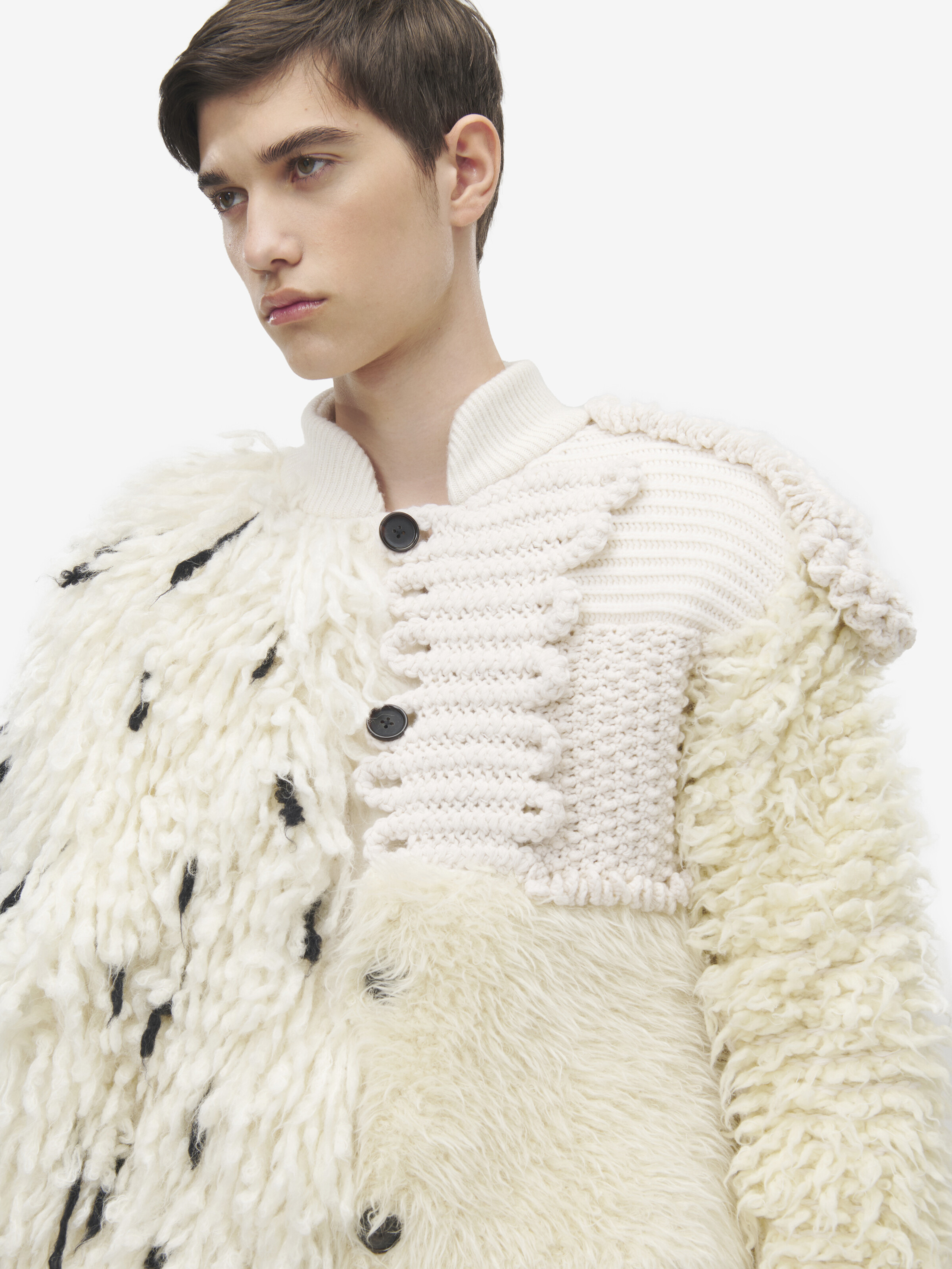 Asymmetric Patchwork Cardigan - 6