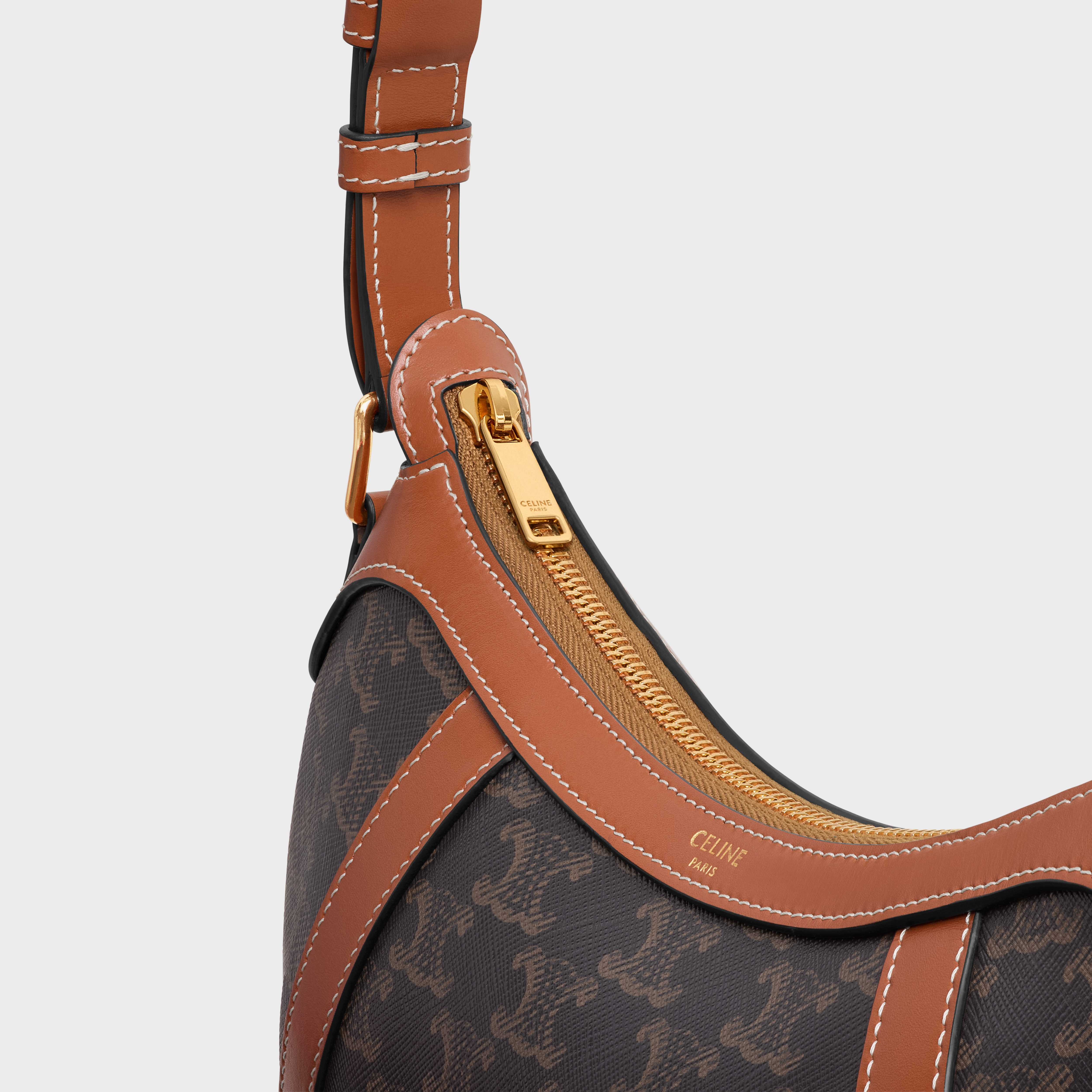 CELINE STRIPED HOBO in TRIOMPHE CANVAS & CALFSKIN - 4
