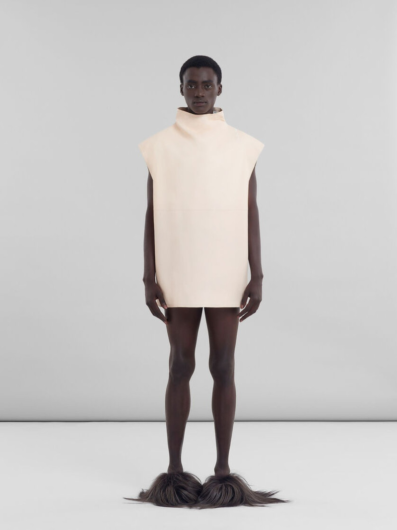 Marni PEACH NAPPA LEATHER DRESS outlook