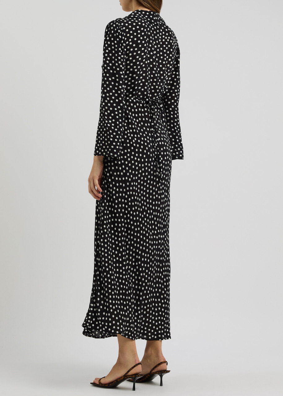 Rixo Lynne Polka dot Woven Midi Dress - 3