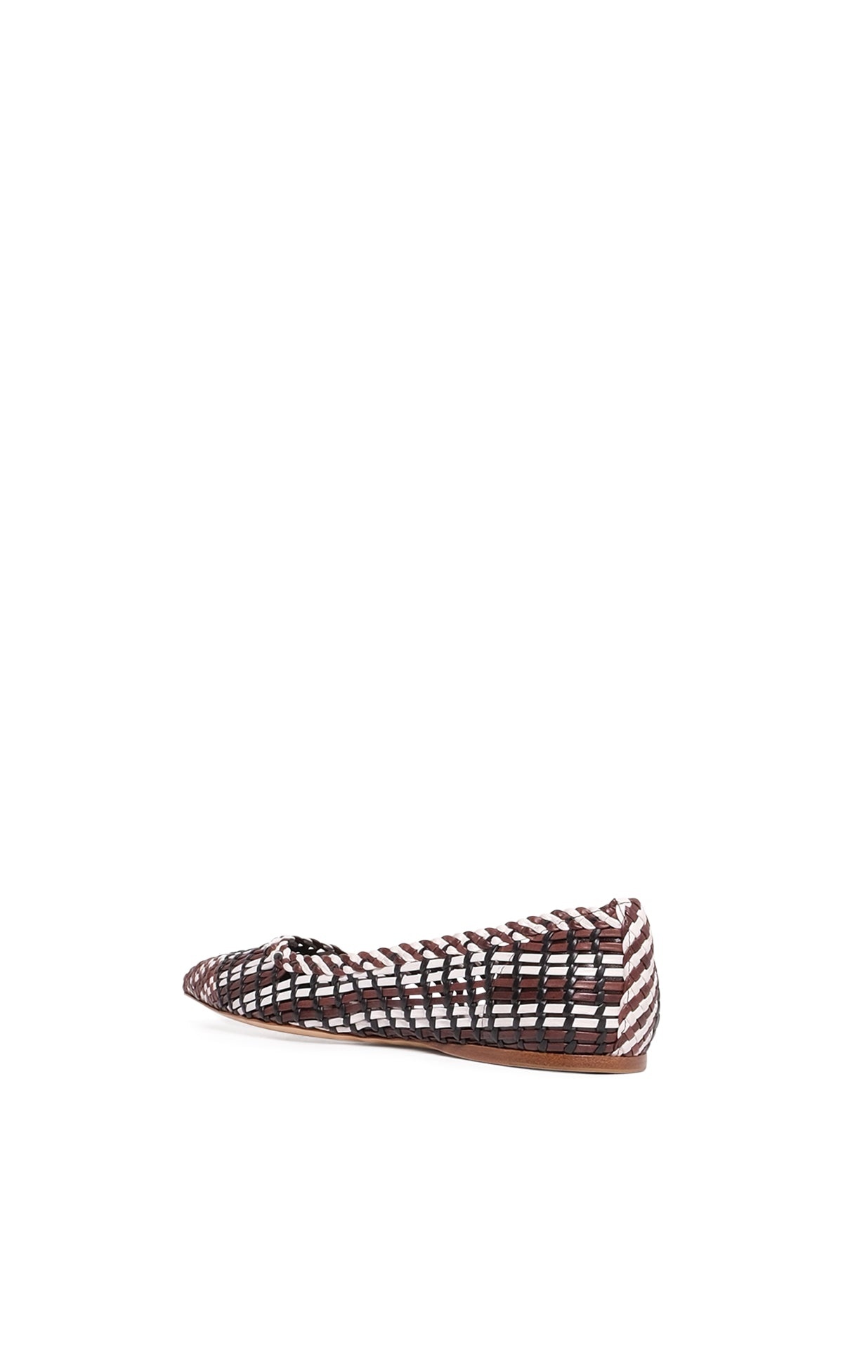 Aurora Braided Flat Shoe in Chocolate Multi Leather - 3