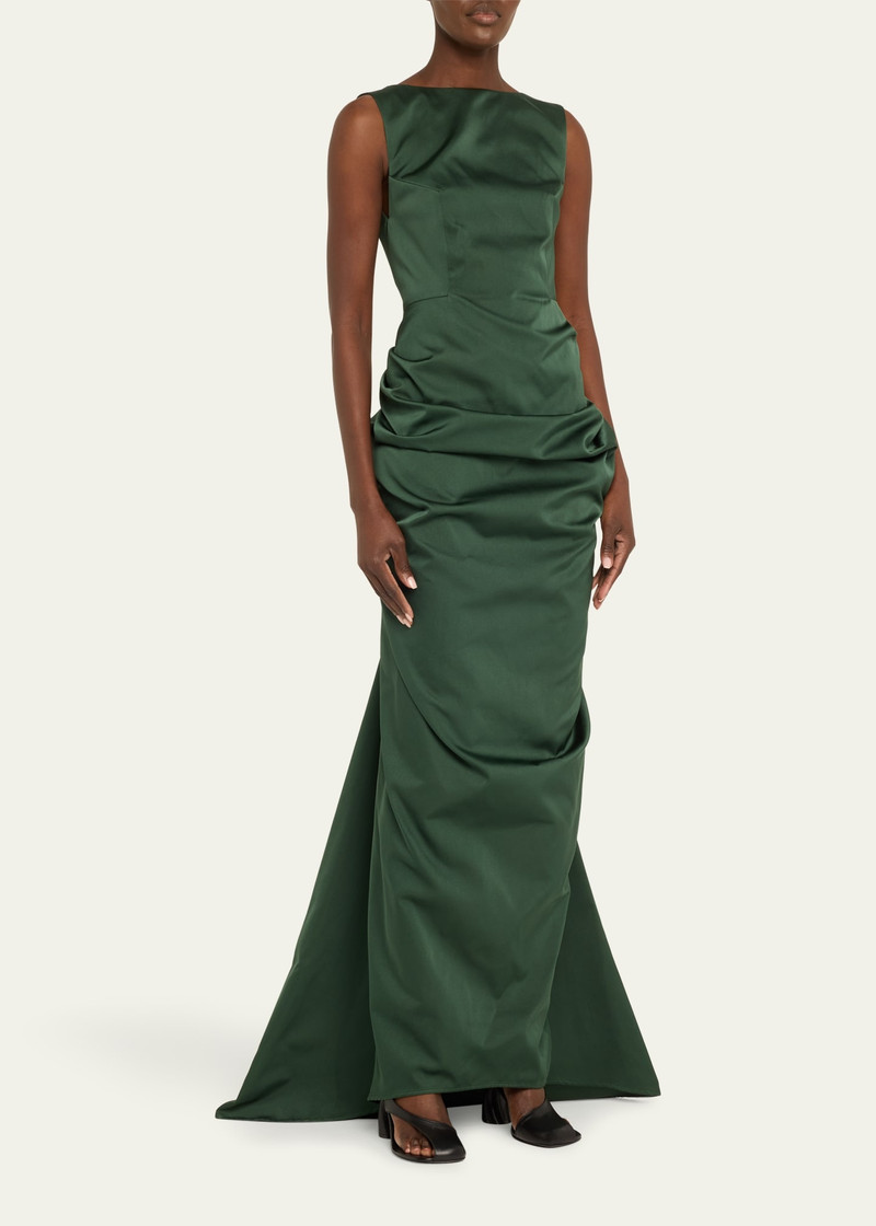 Danama Draped Train Backless Gown 4