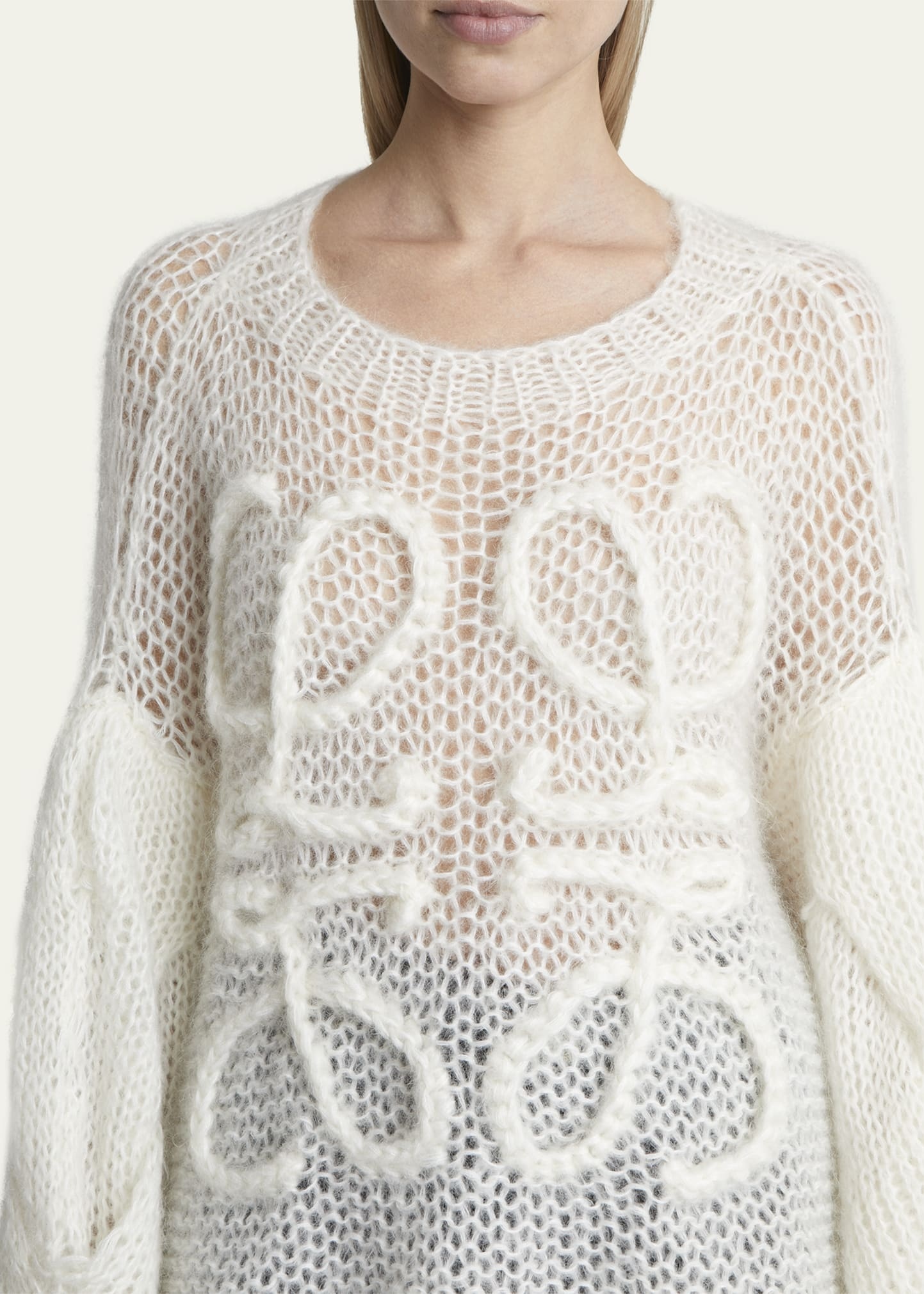 Anagram Cable-Knit Sleeve Sweater - 5