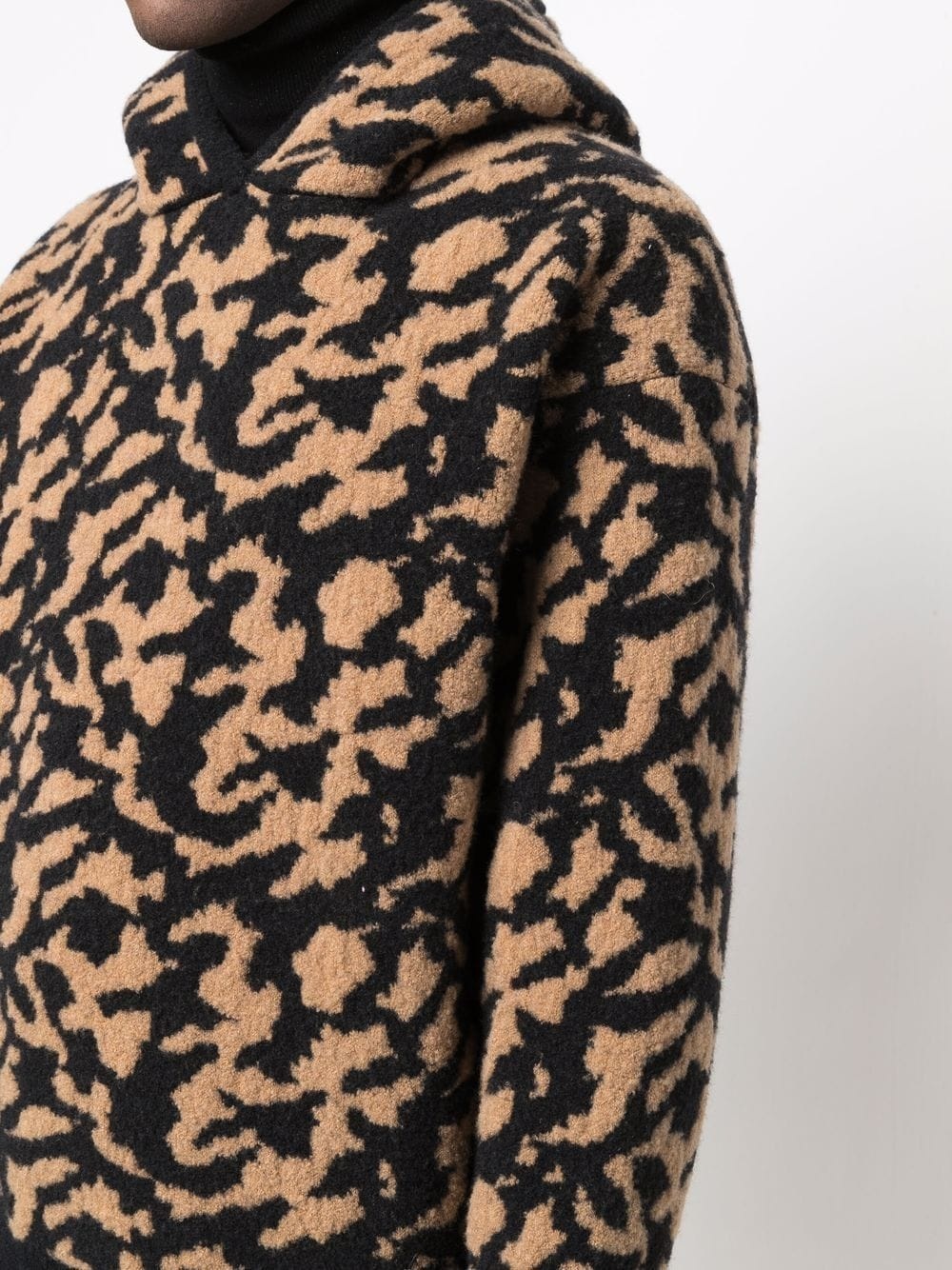 animal-print knitted hoodie - 5