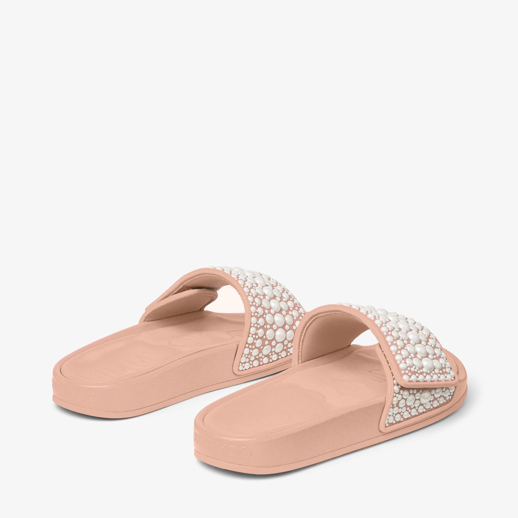 Fitz/F
Ballet Pink Canvas and Leather Slides with Pearl Embellishment - 4