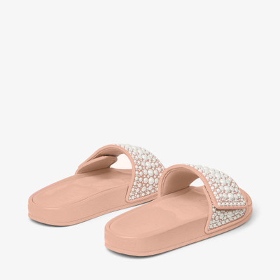 JIMMY CHOO Fitz/F
Ballet Pink Canvas and Leather Slides with Pearl Embellishment outlook